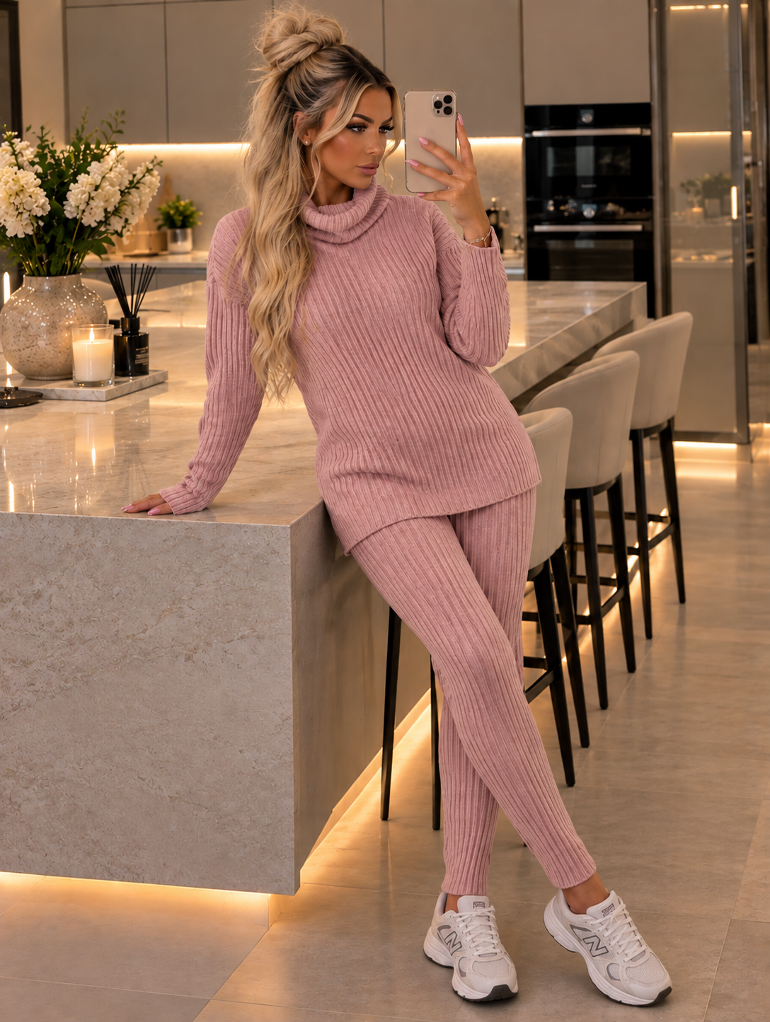 Chunky Ribbed Roll Neck Legging Co-ord Set