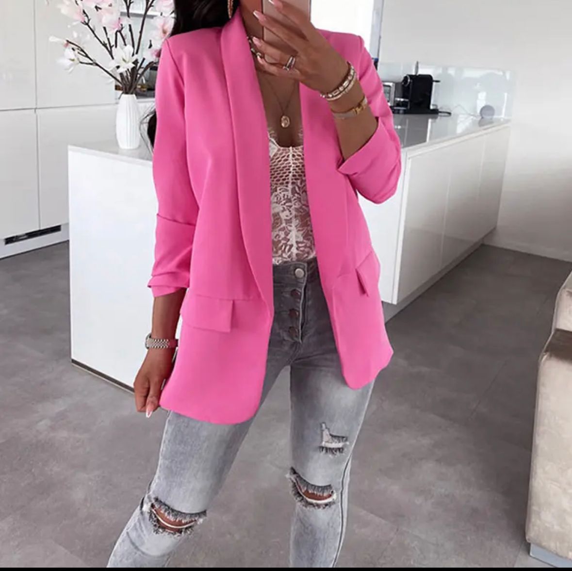 Exclusive Ruche Sleeved Blazer