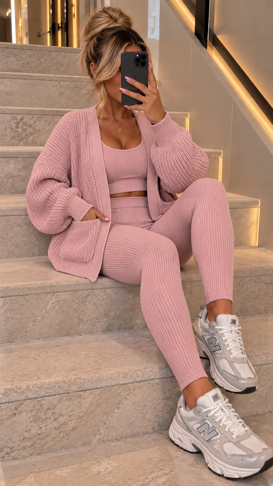 Paris Cropped Balloon Sleeved Pocket Cardigan
