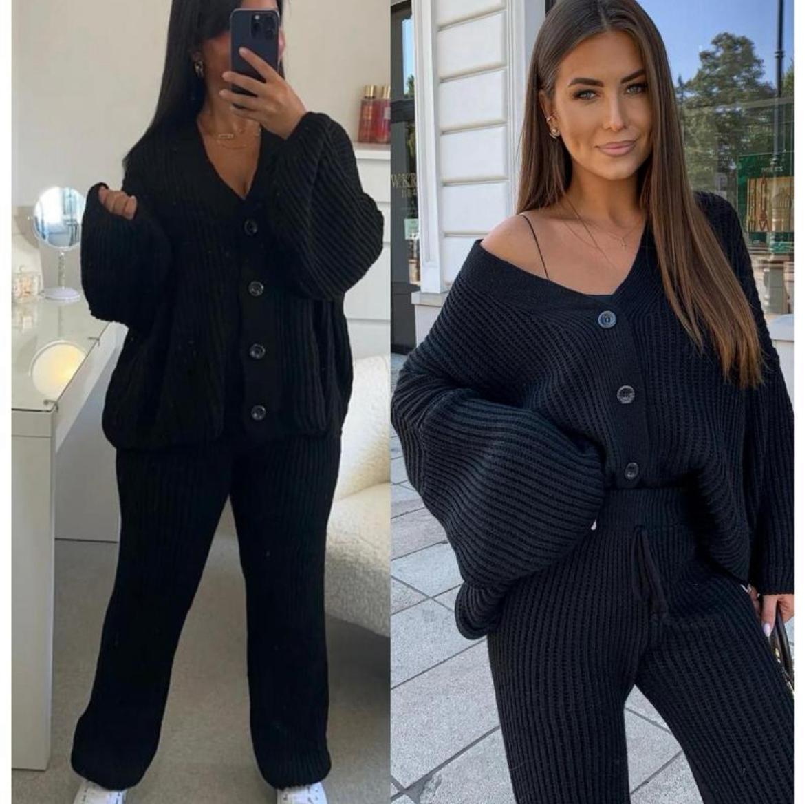The 4 Button Knitted Cardigan Trouser Co-ord Two Piece