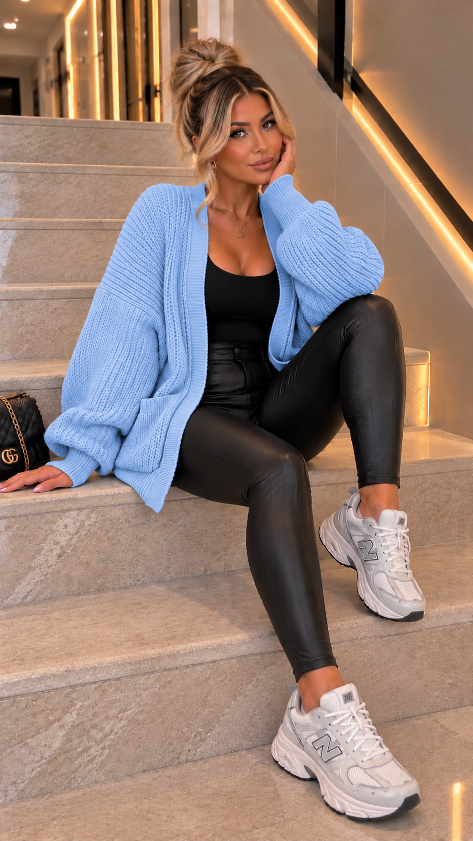 Paris Cropped Balloon Sleeved Pocket Cardigan