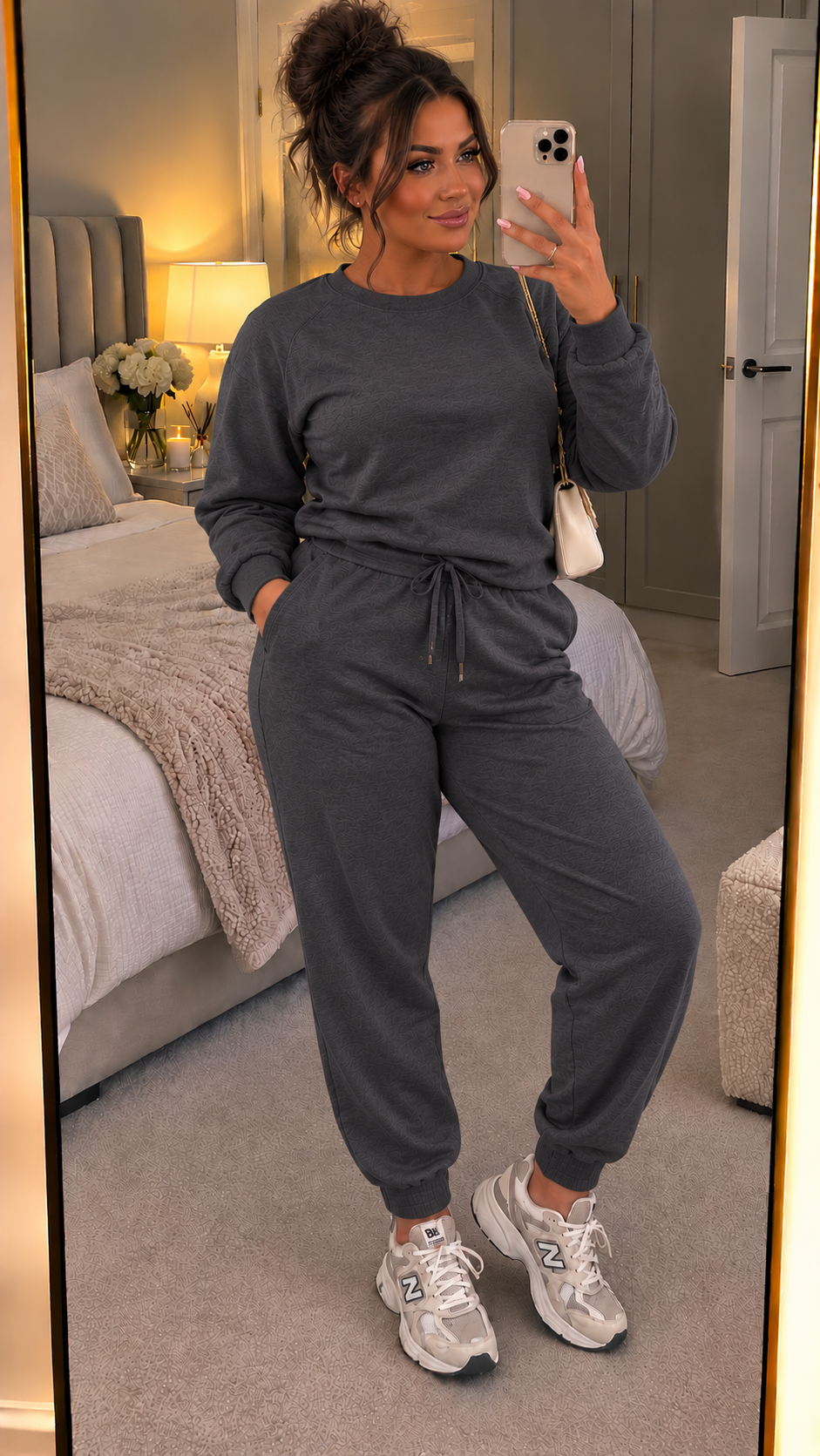 Long Sleeved Plain Lounge Wear Two Piece