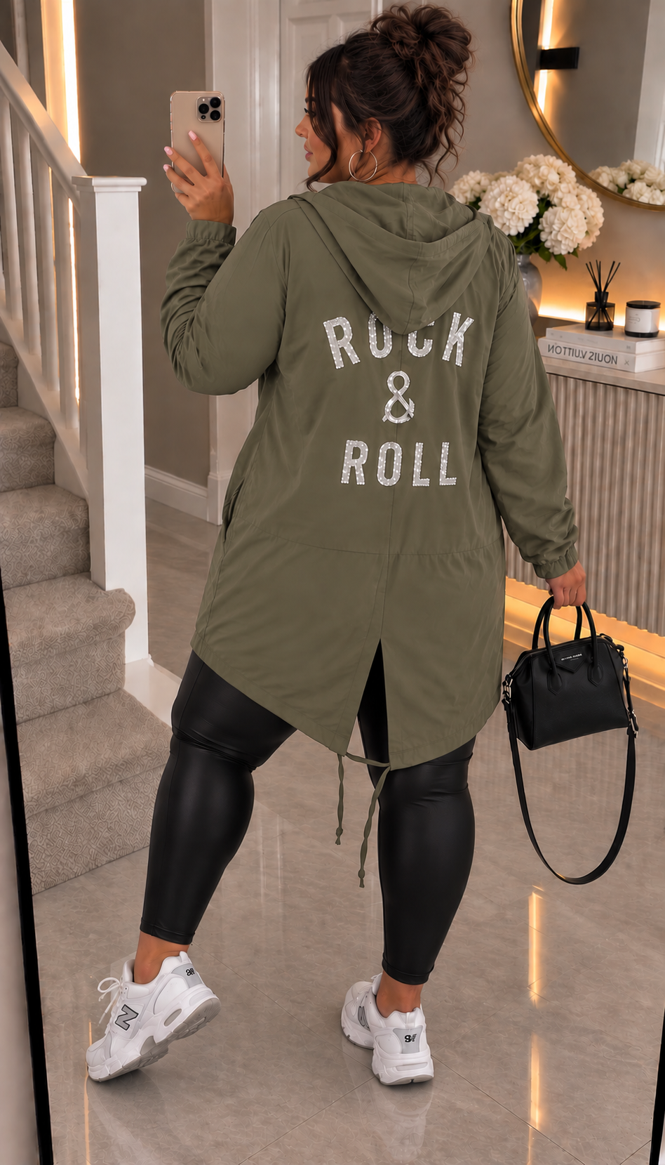 " ROCK AND ROLL " Oversized Hoodie