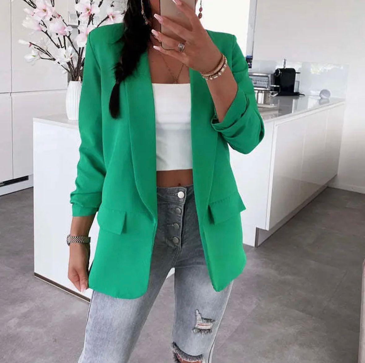 Exclusive Ruche Sleeved Blazer