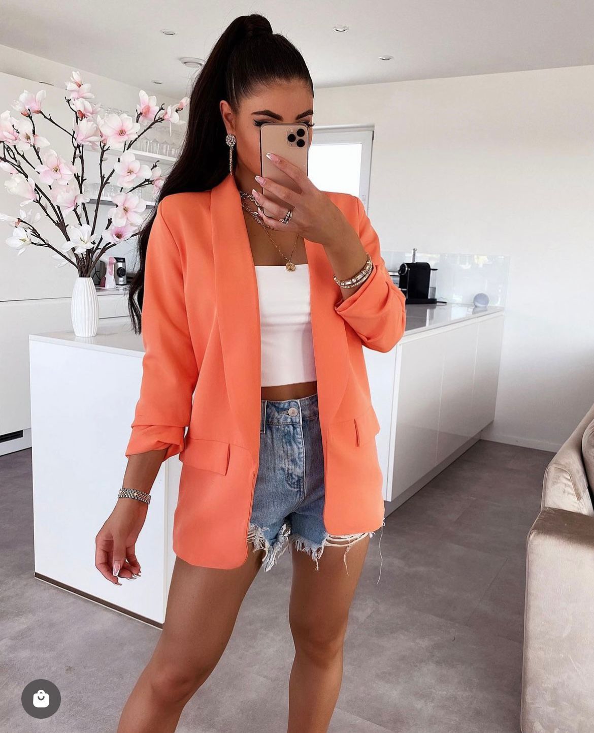 Exclusive Ruche Sleeved Blazer