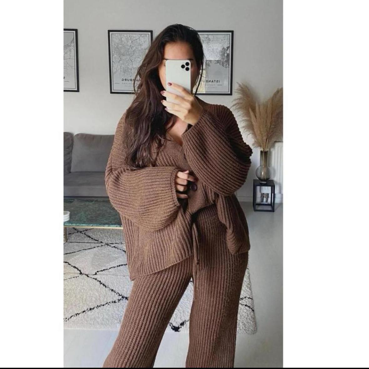 The 4 Button Knitted Cardigan Trouser Co-ord Two Piece