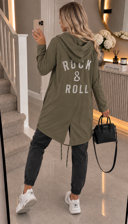" ROCK AND ROLL " Oversized Hoodie