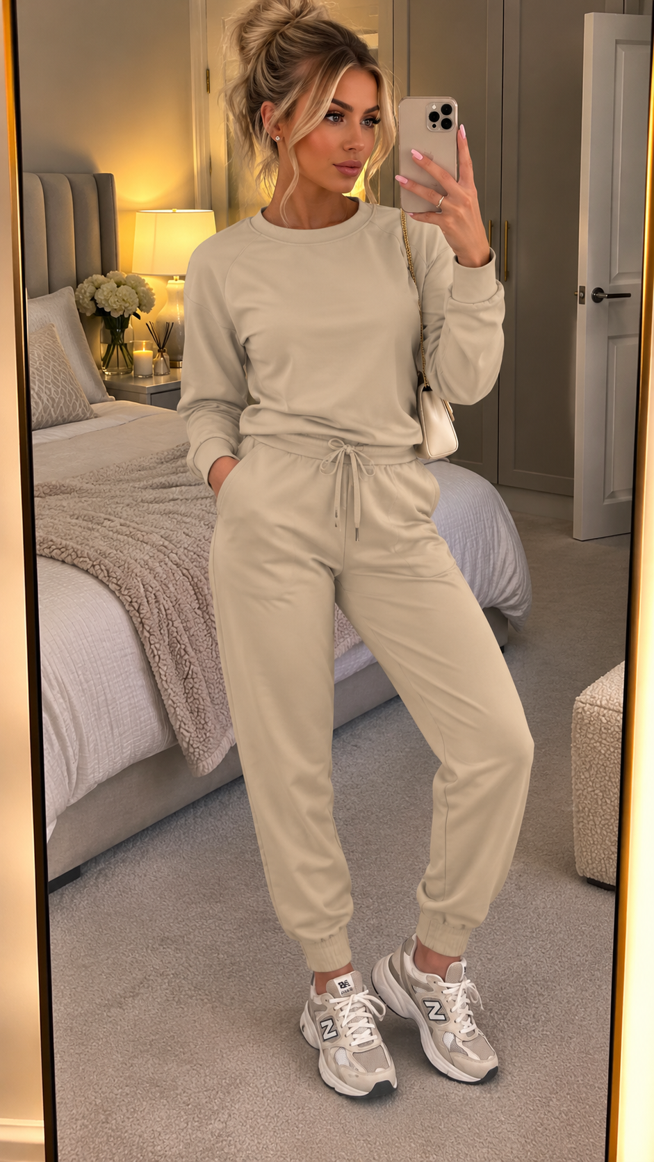 Long Sleeved Plain Lounge Wear Two Piece