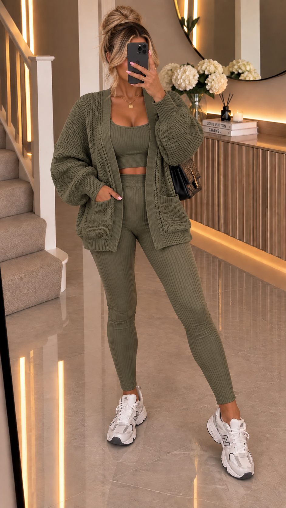 Paris Cropped Balloon Sleeved Pocket Cardigan