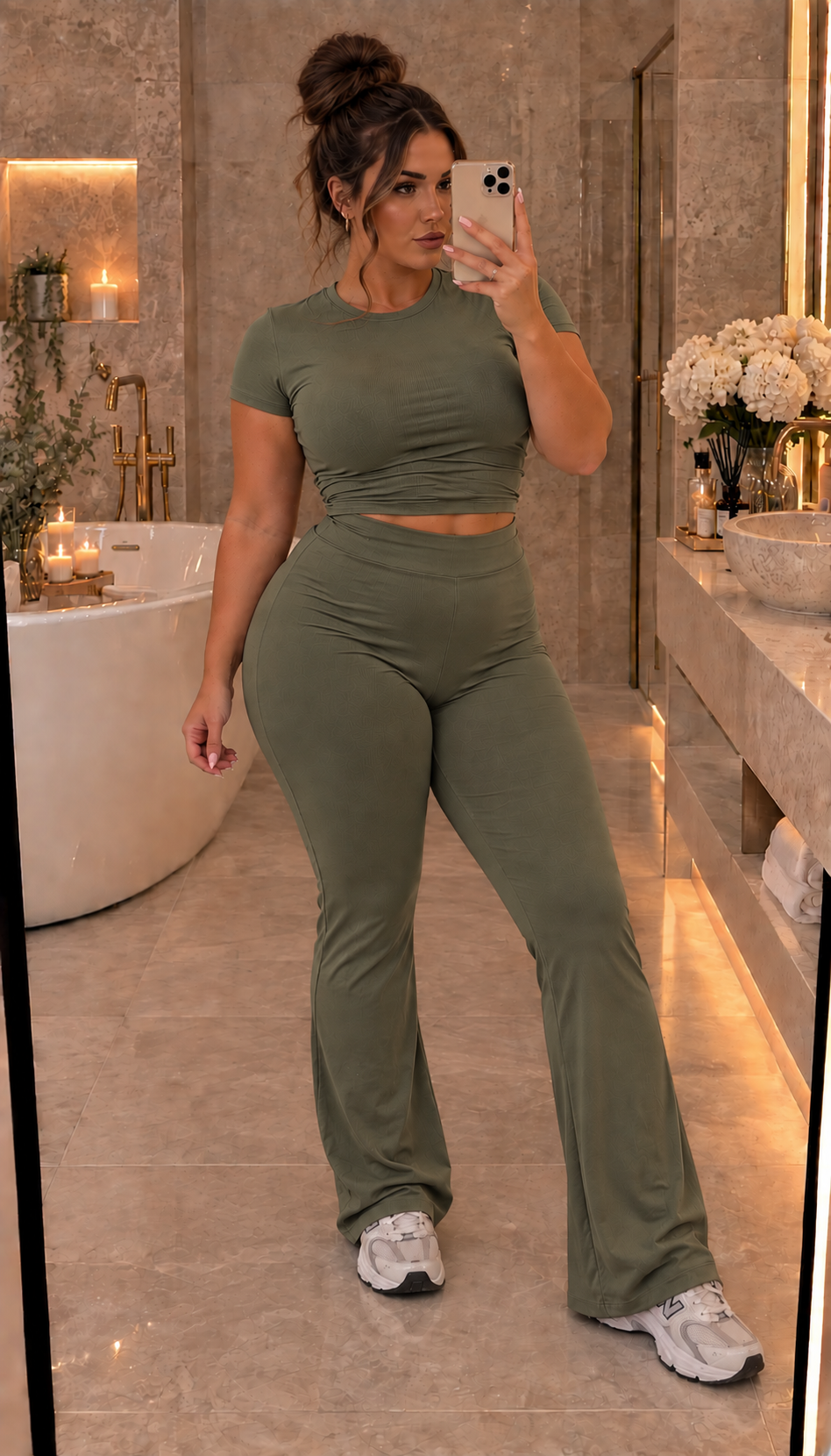 Saskia Flared Trousers Cropped Two Piece Set