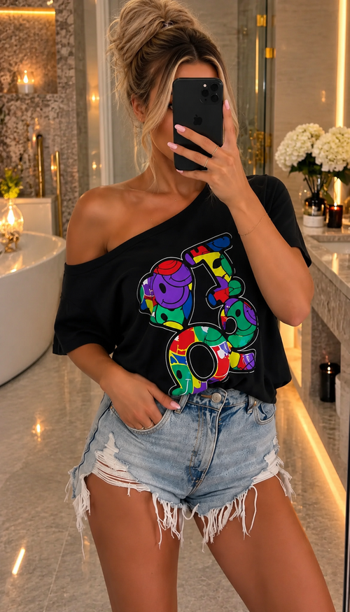 " I LOVE 90'S" T-Shirt In Black