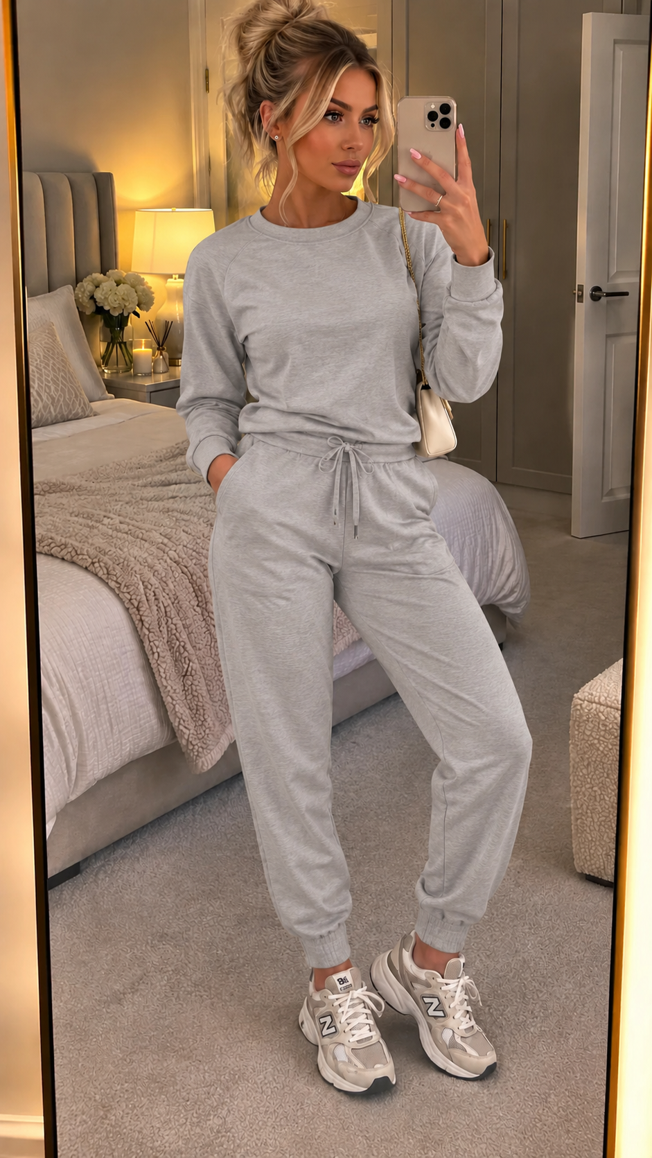 Long Sleeved Plain Lounge Wear Two Piece