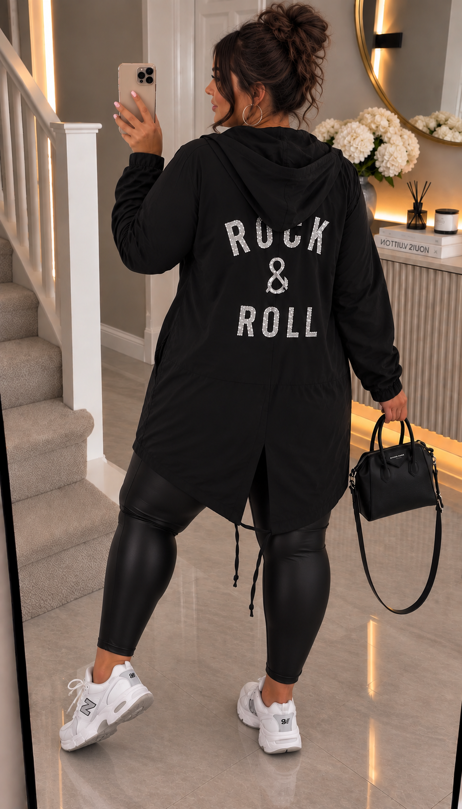 " ROCK AND ROLL " Oversized Hoodie