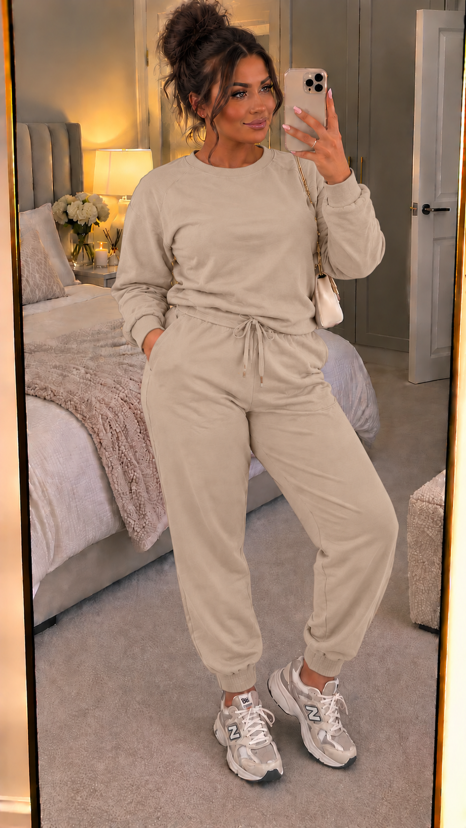 Long Sleeved Plain Lounge Wear Two Piece