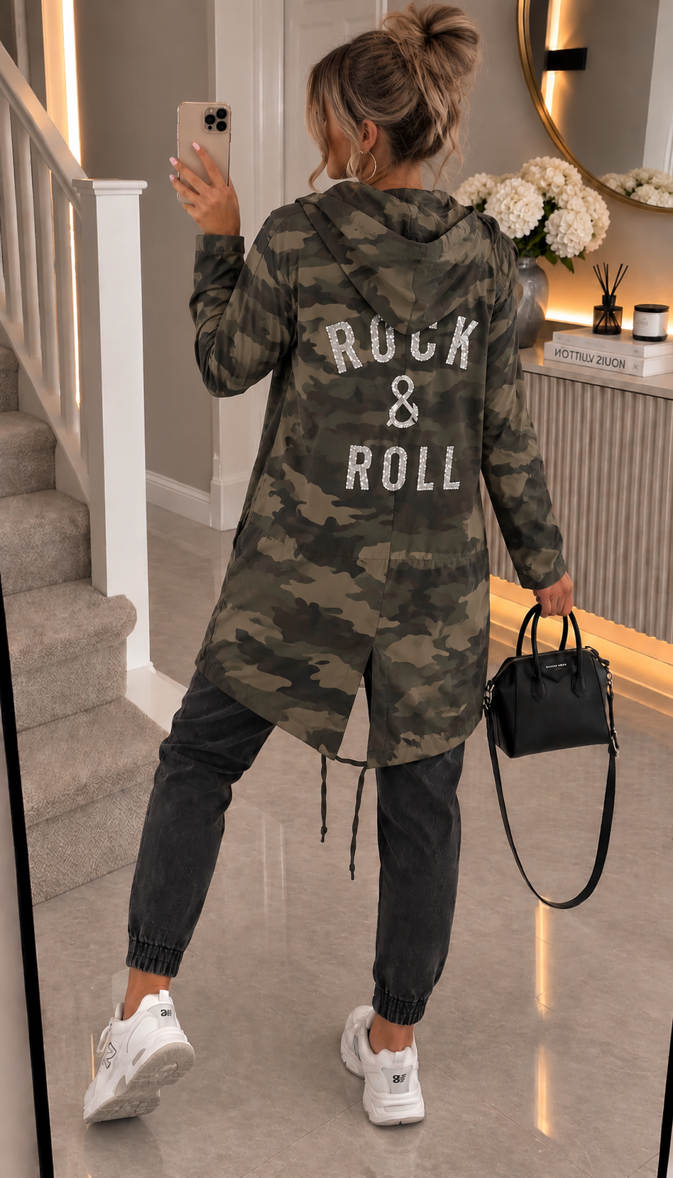 " ROCK AND ROLL " Oversized Hoodie