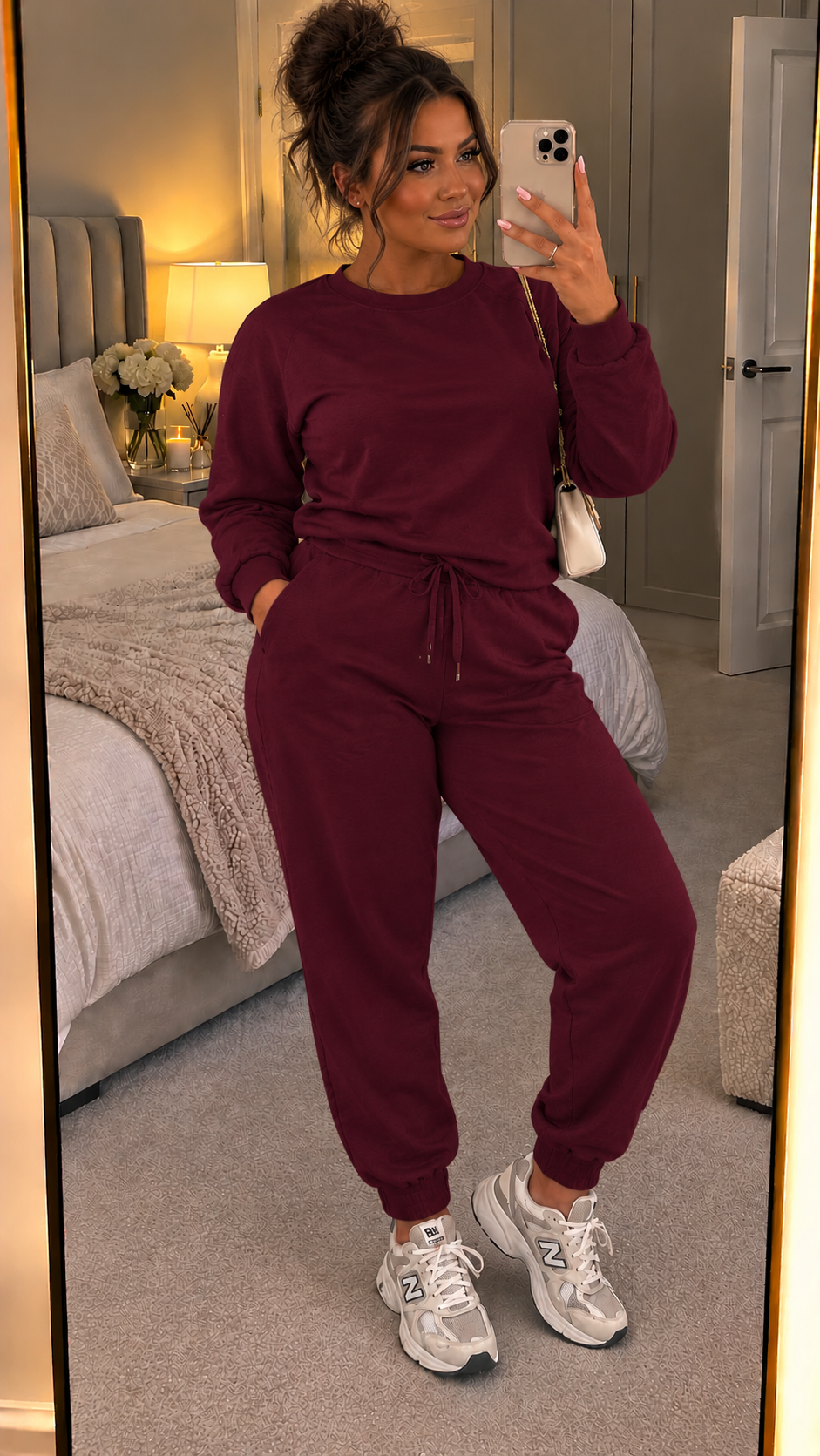 Long Sleeved Plain Lounge Wear Two Piece