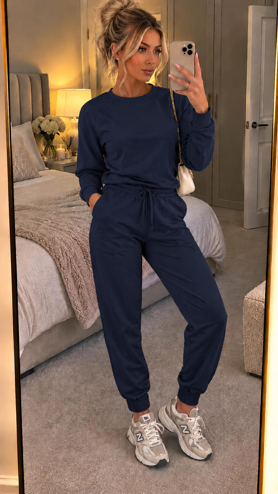 Long Sleeved Plain Lounge Wear Two Piece