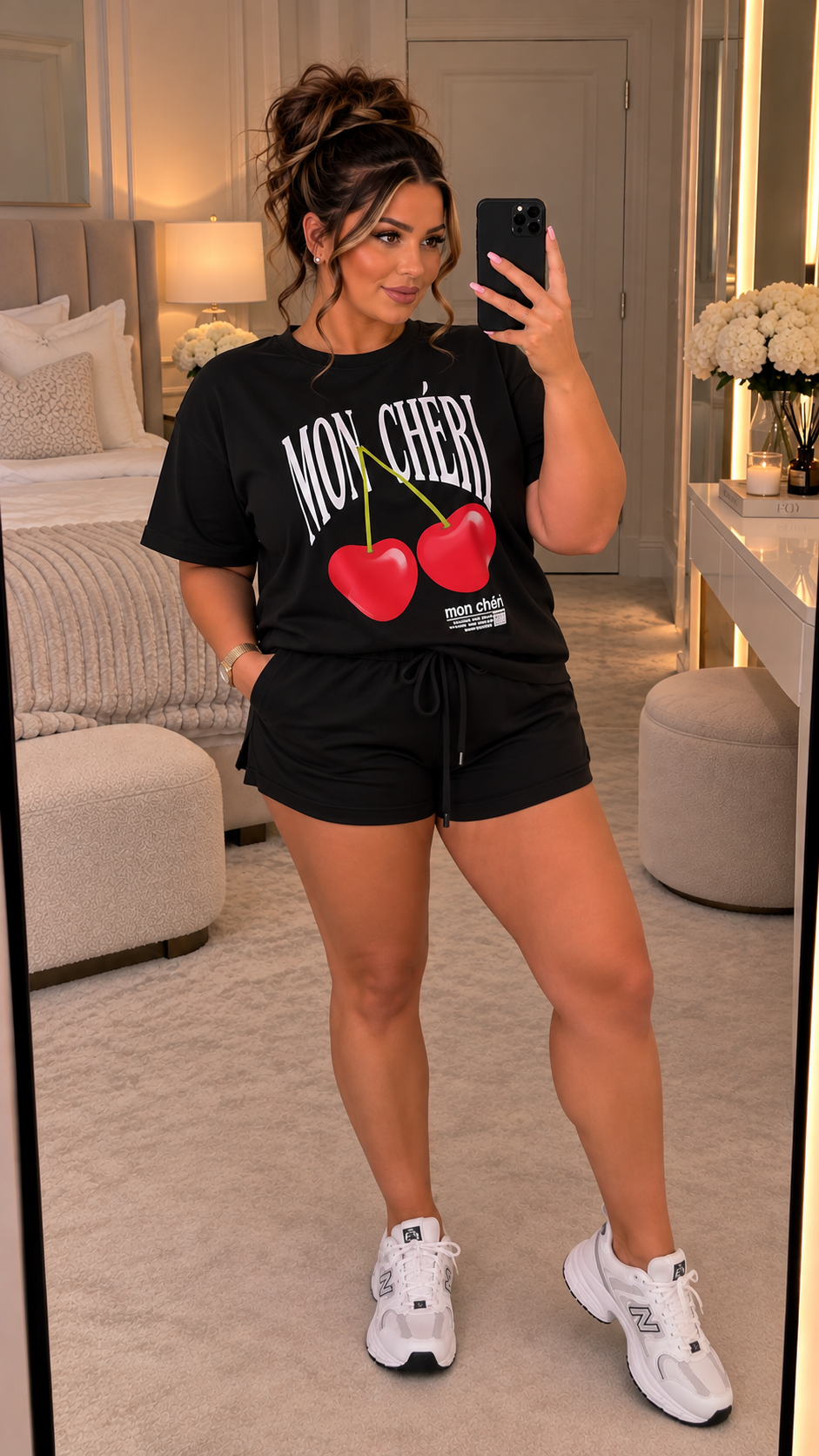"MON CHERRY" Slogan T-Shirt