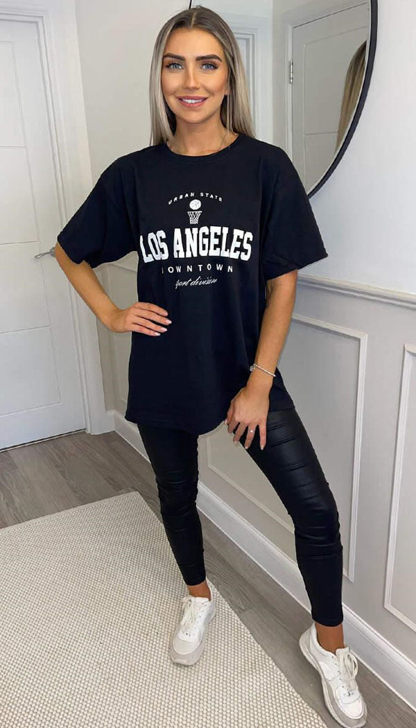 " LOS ANGELES " Oversized T-Shirt - omgfashion.com