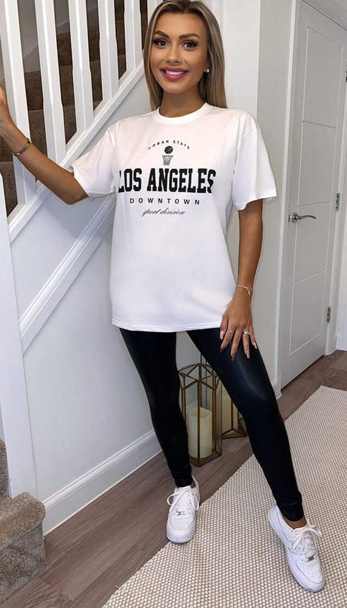 " LOS ANGELES " Oversized T-Shirt - omgfashion.com