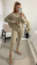 LUXE Cable Knitted Batwing Two Piece Lounge Set