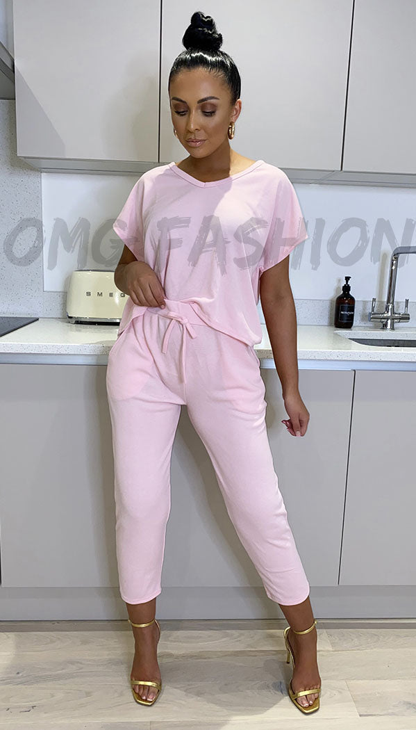 The V- Neck Short Sleeved Tracksuit - omgfashion.com