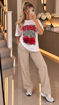 LEOPARD CHERRY Slogan T-Shirt