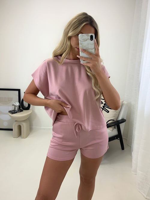 Boxy Lounge Shorts Set Two Piece ( With Shorts )
