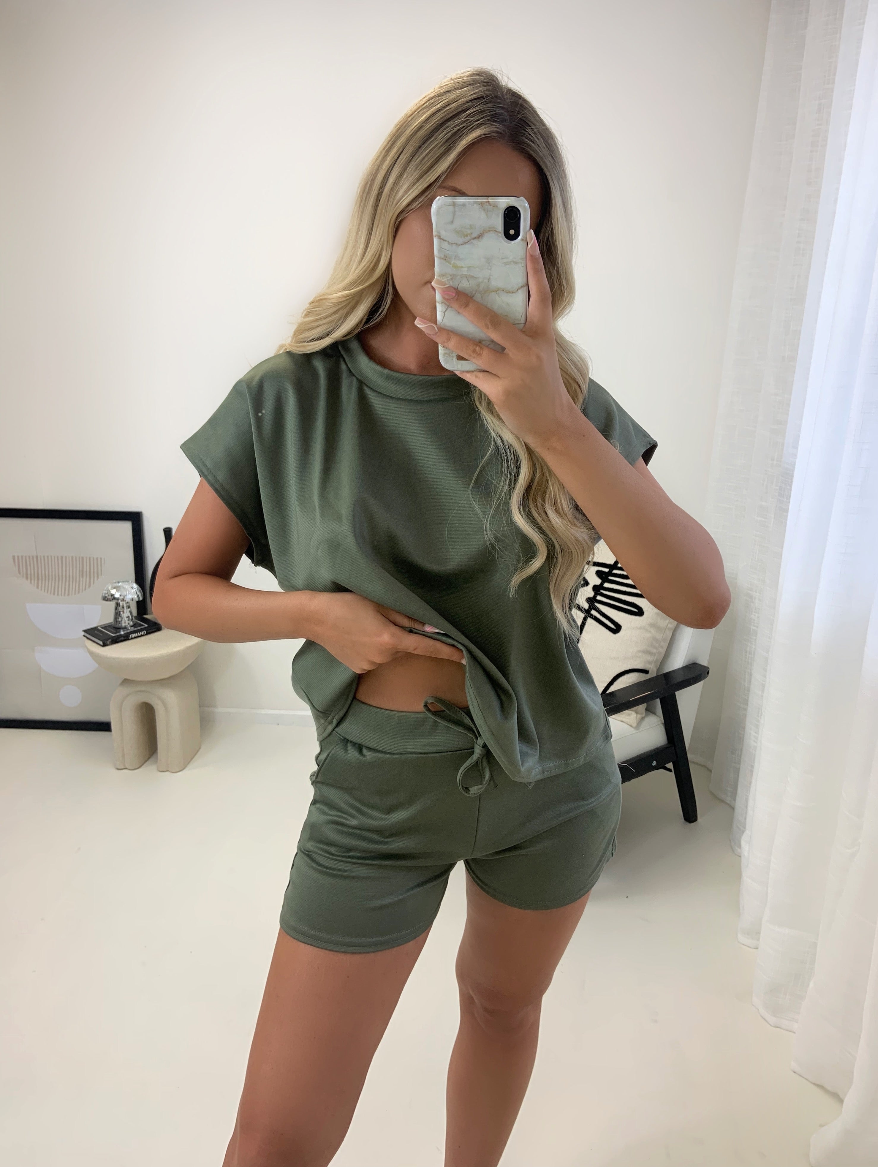 Boxy Lounge Shorts Set Two Piece ( With Shorts )