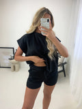 Boxy Lounge Shorts Set Two Piece ( With Shorts )