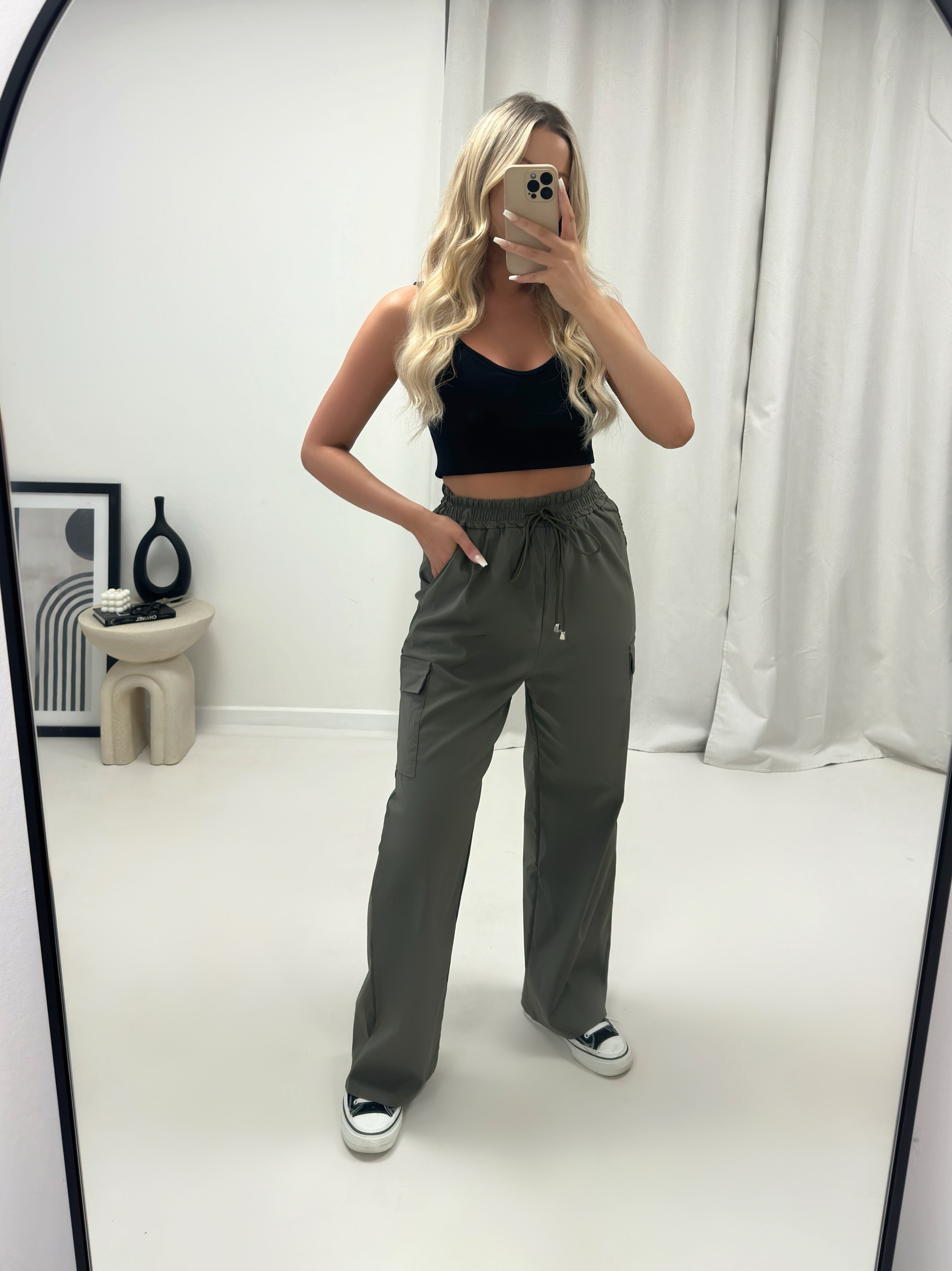 Wide Leg Cargo Trousers
