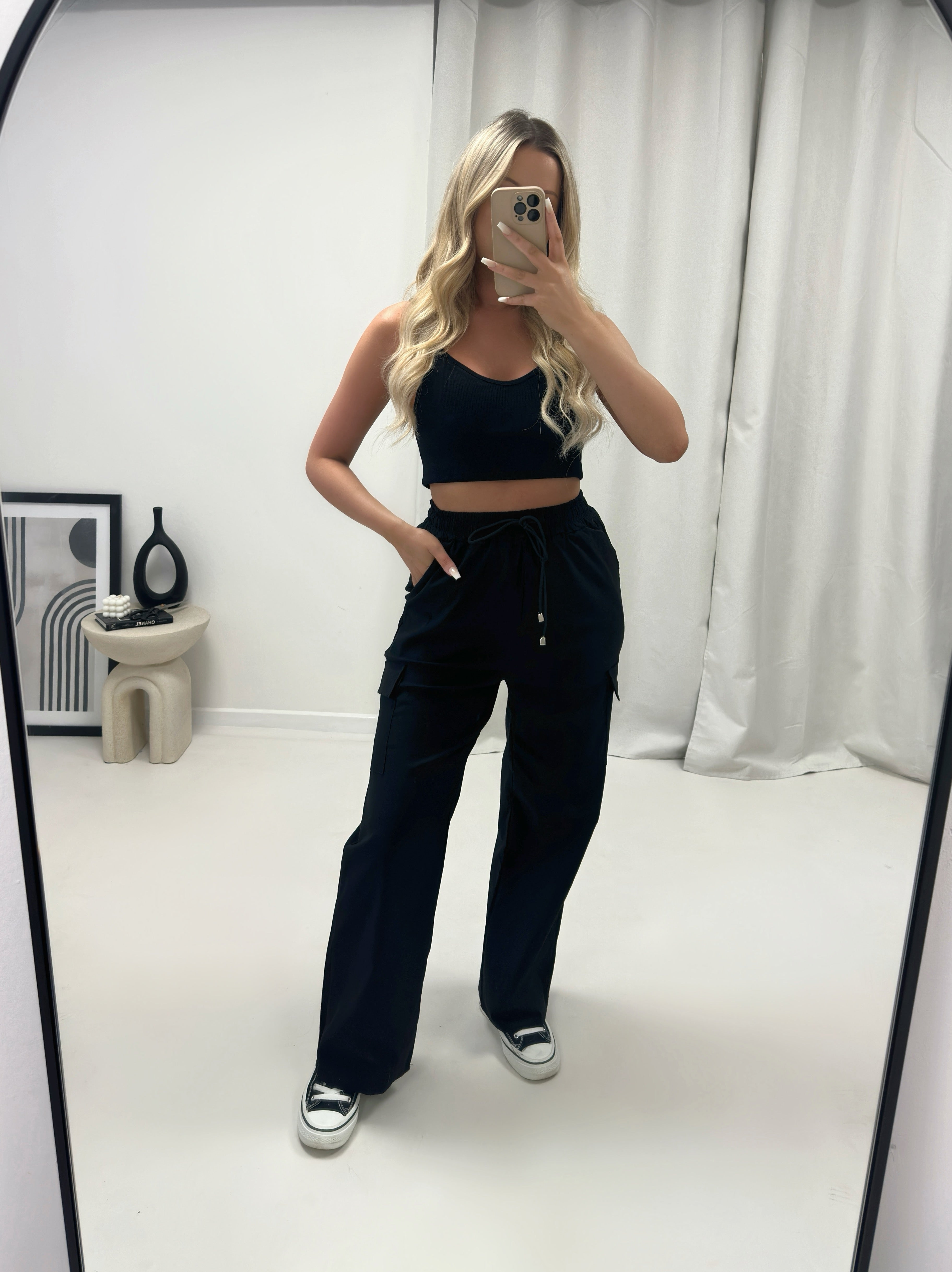 Wide Leg Cargo Trousers