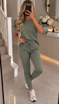 The Frill Sleeve Vest Lounge Wear Two Piece Tracksuit