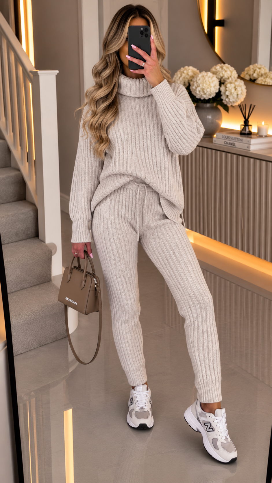 Chunky Ribbed Roll Neck Legging Co-ord Set