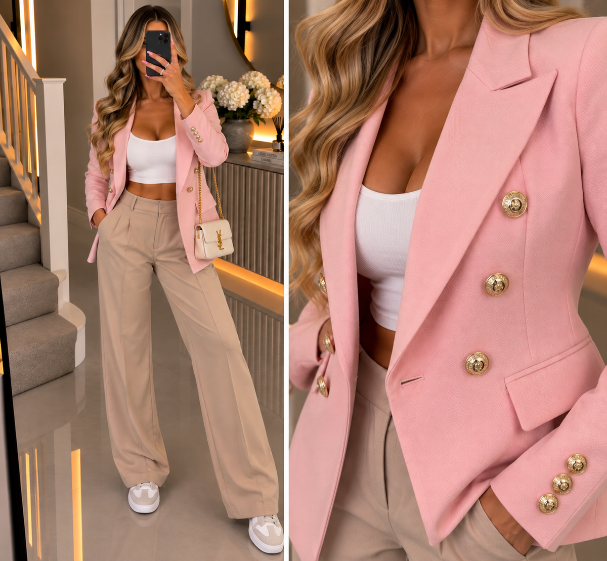 Double Gold Button Blazer