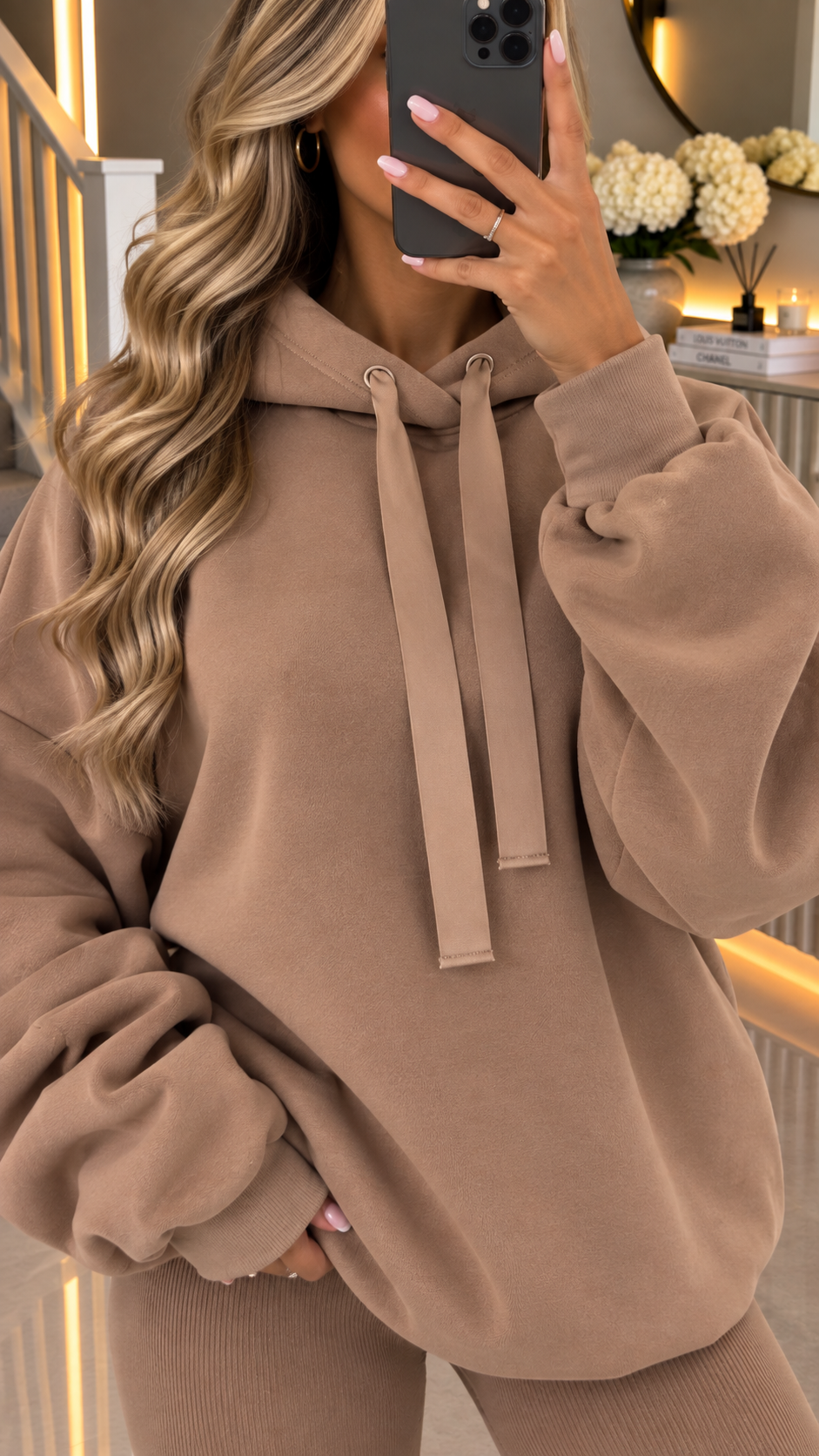 Ribbon Ruche Sleeved Hoodie