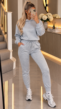Hooded Ruche Sleeved Lounge Wear Tracksuit
