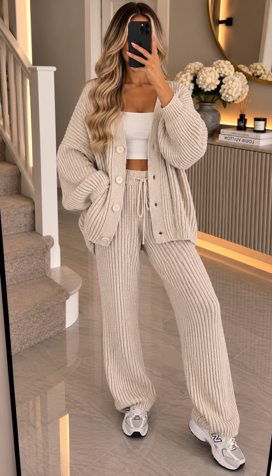 The 4 Button Knitted Cardigan Trouser Co-ord Two Piece