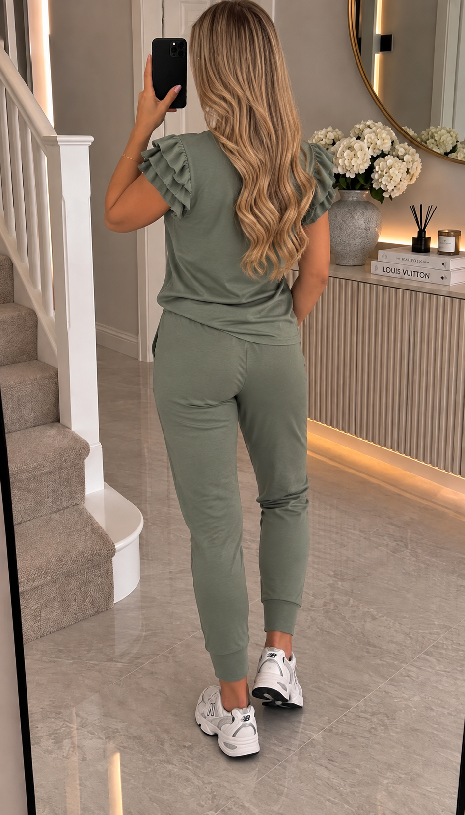 The Frill Sleeve Vest Lounge Wear Two Piece Tracksuit
