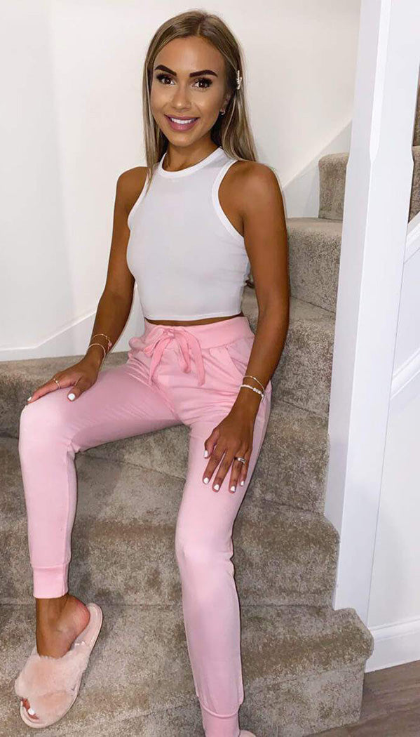 Ponti Jogging Bottoms with Pockets and Drawstring Closure - omgfashion.com