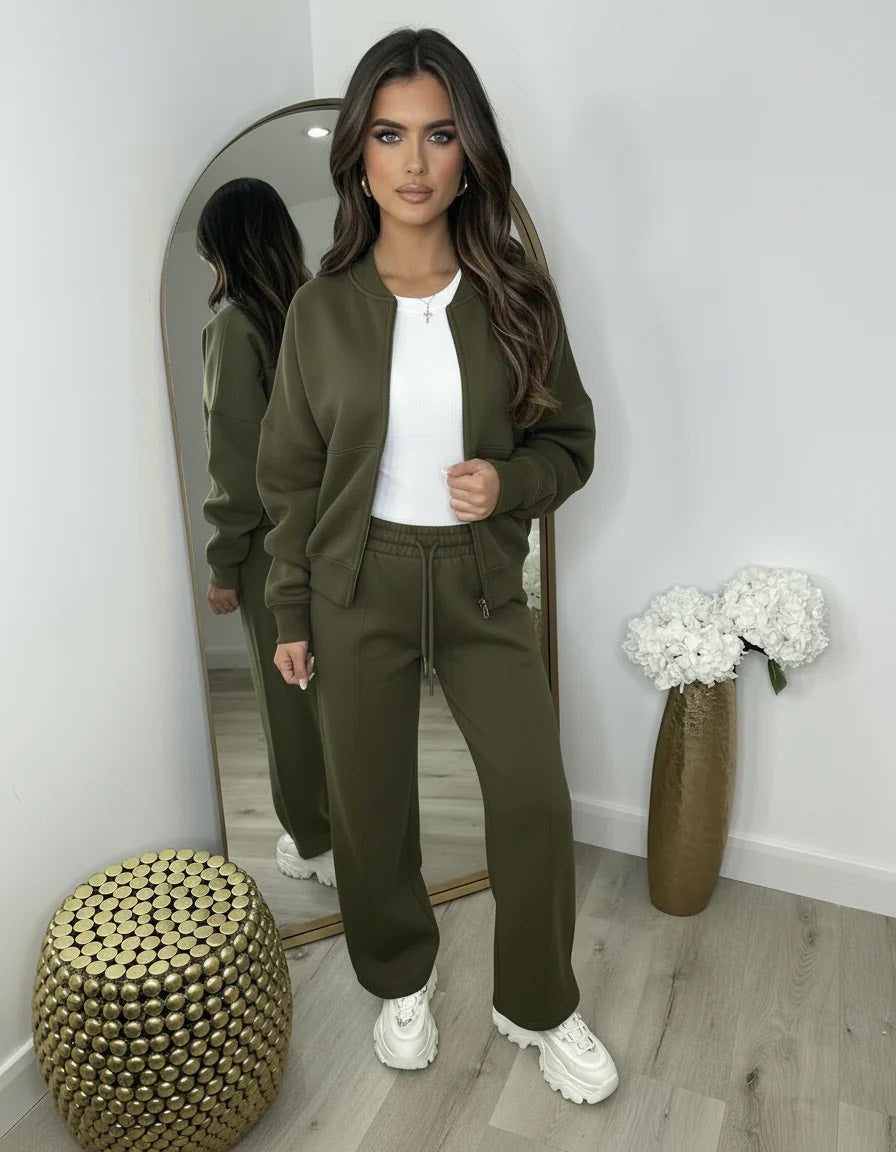 Caitlin Zip Up Bomber Lounge Set