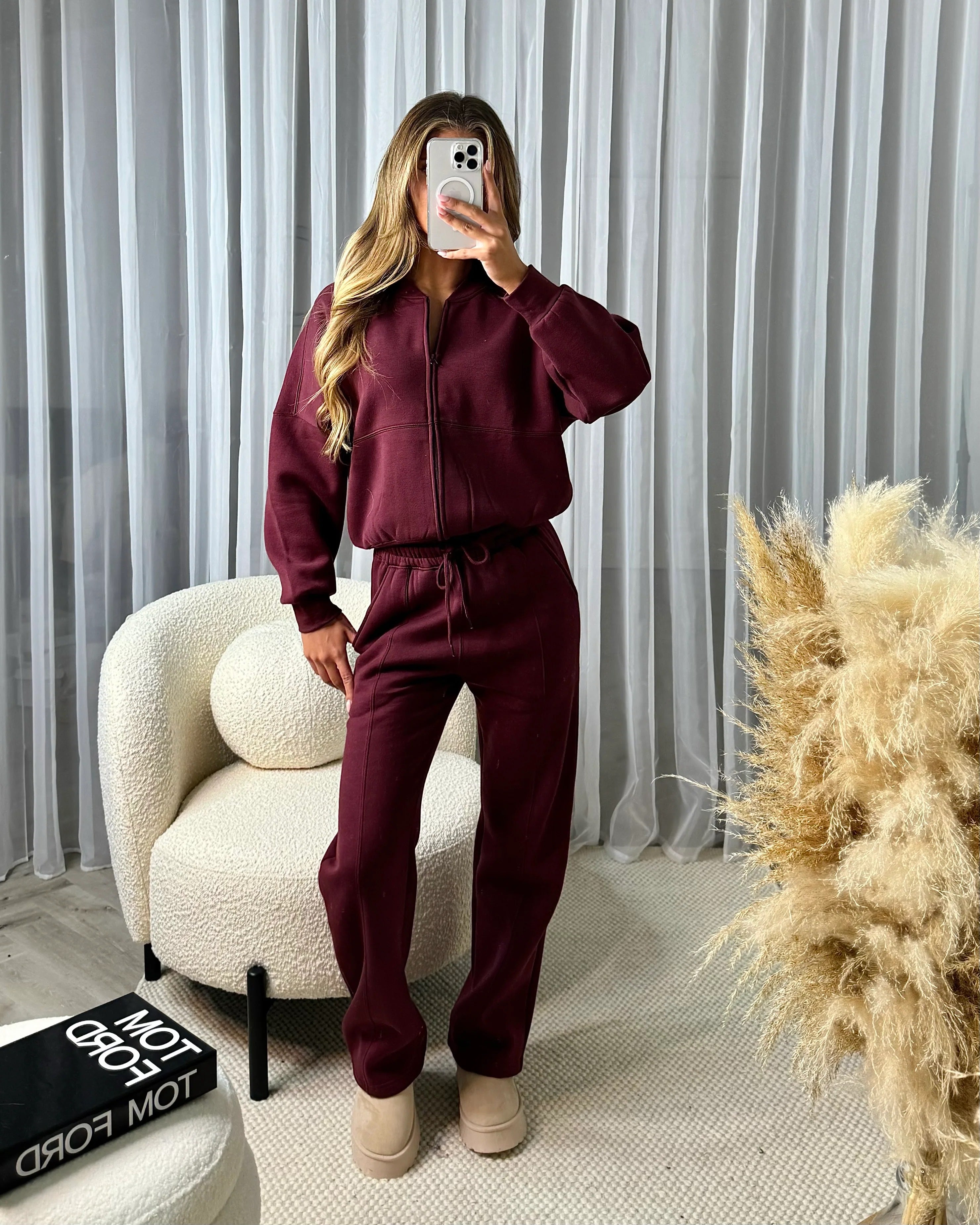 Caitlin Zip Up Bomber Lounge Set