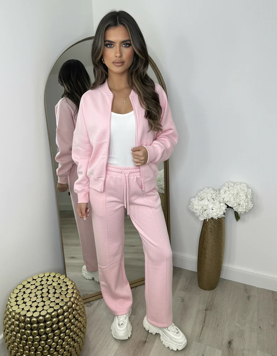 Caitlin Zip Up Bomber Lounge Set