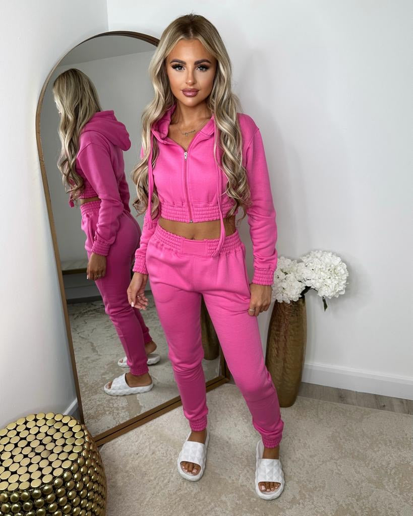 Brooke  Zip Up Cropped Hoodie Lounge Set