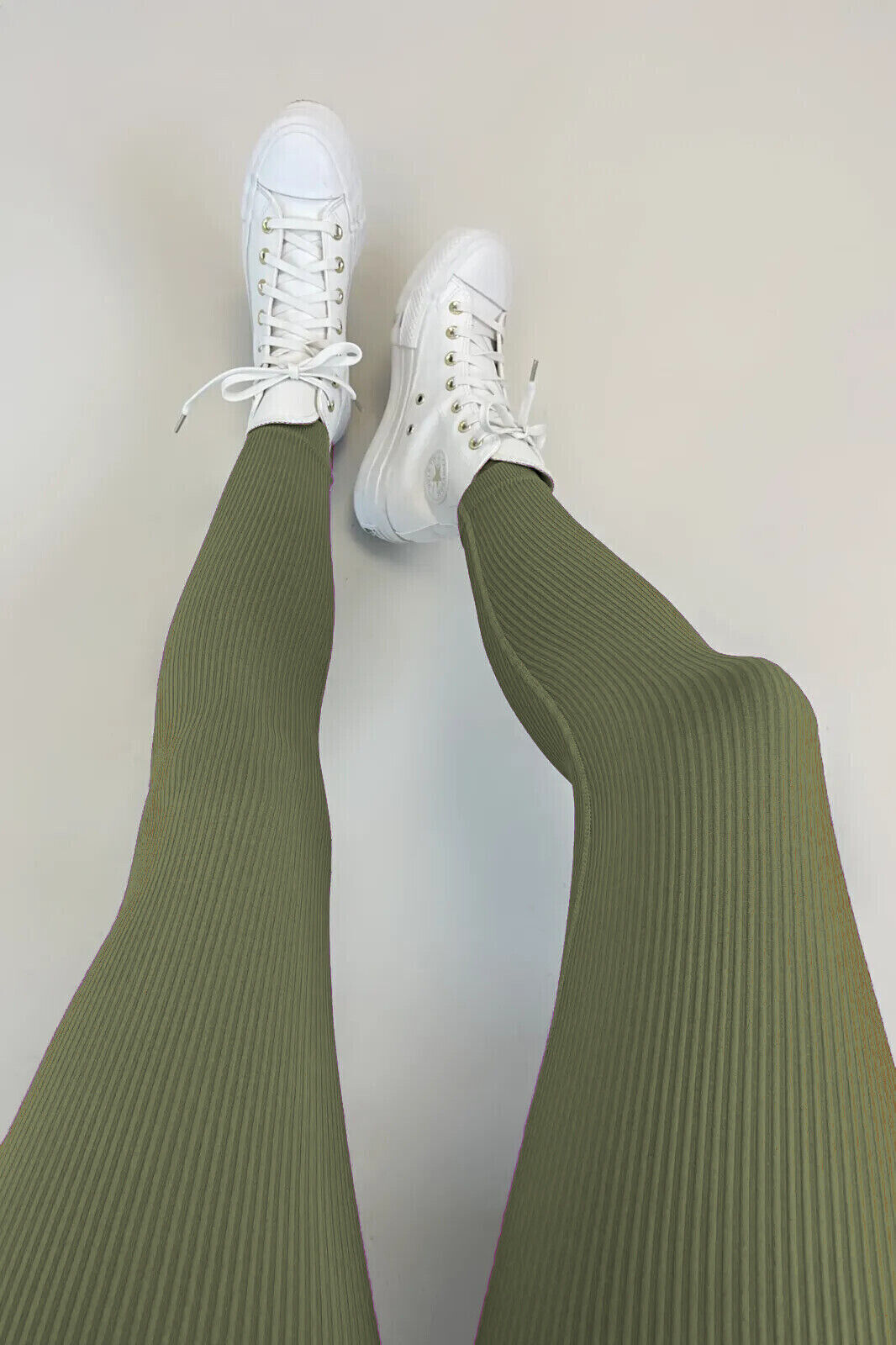 High Waist Thick Seamless Ribbed Stretchy Leggings