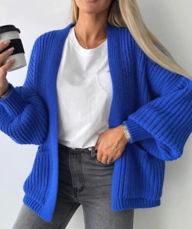 Short Balloon Knitted Cardigan