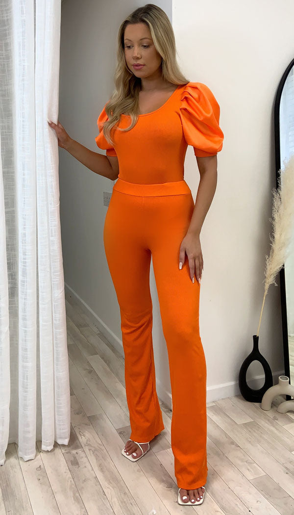 Luxe Satin Short Sleeved Two Piece Trouser Set
