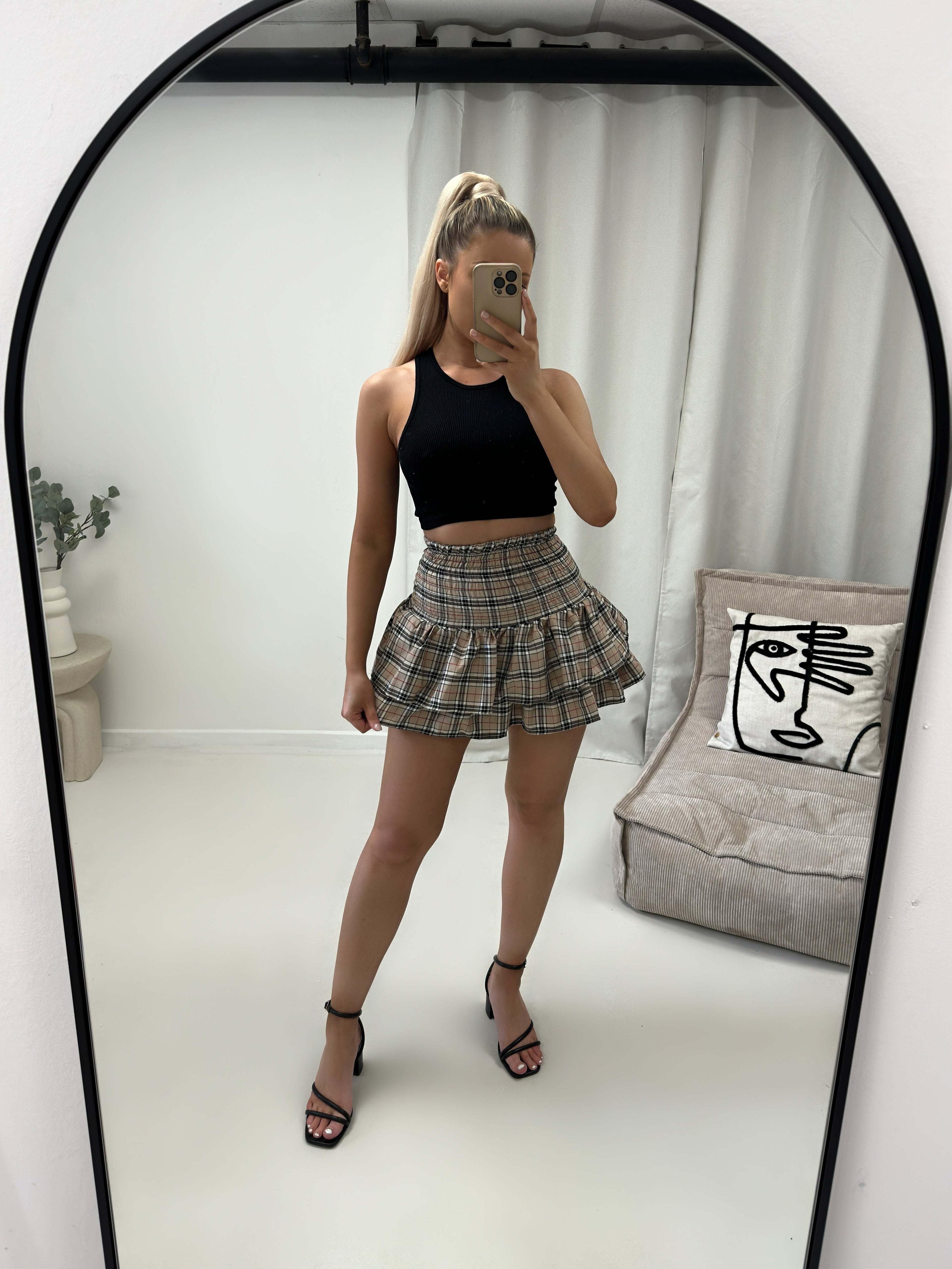 High Waisted RARA  Ruffle Mini Skirt