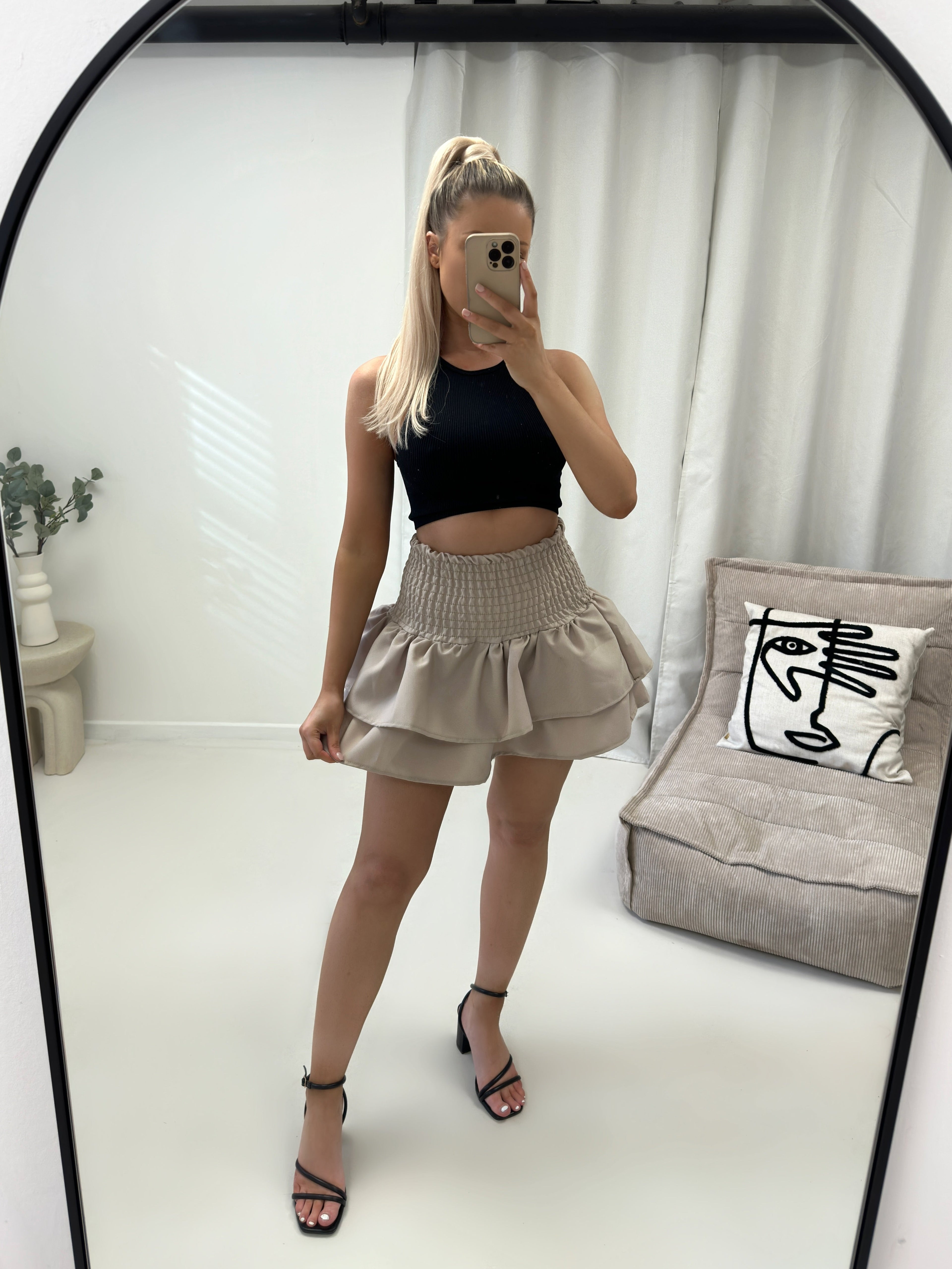 High Waisted RARA  Ruffle Mini Skirt
