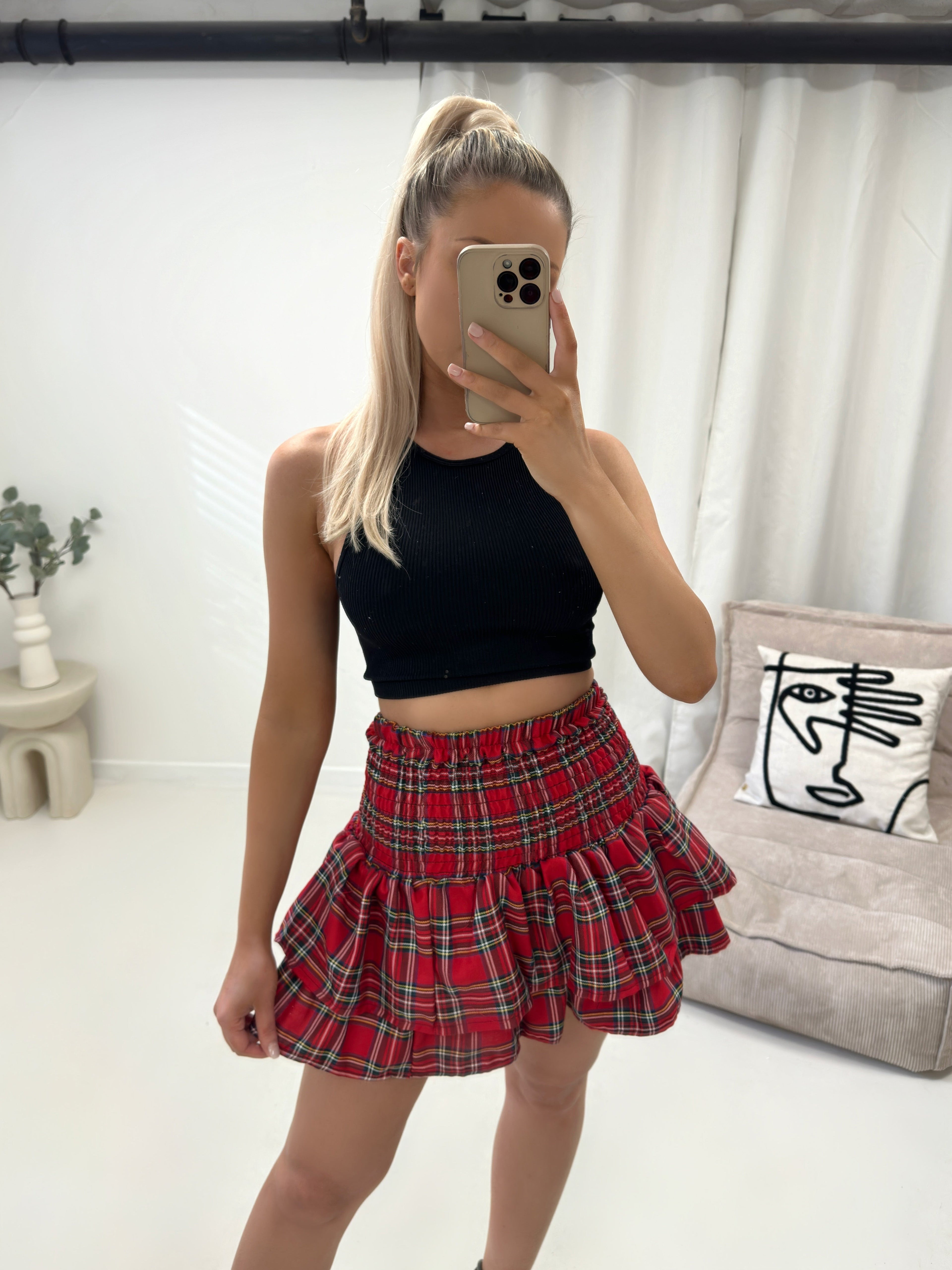 High Waisted RARA  Ruffle Mini Skirt